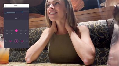 Cumming hard in public restaurant with Lush remote controlled vibrator