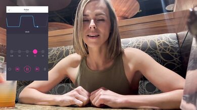 Cumming hard in public restaurant with Lush remote controlled vibrator