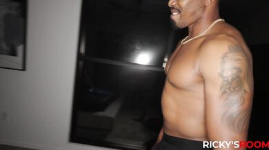 RICKYSROOM Nicole Doshi, Gal Ritchie, & Lilly Bell take turns pleasing this big meaty black cock