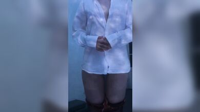 A brunette babe in an exquisite sex suit.