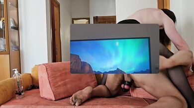 Pegging his tight ass after a small break. Uncovered version on my site sweeties :)