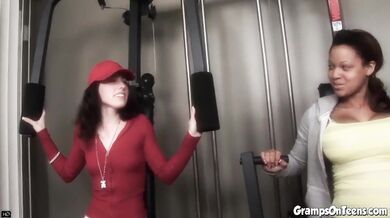 Gym teen ravaged by oldie in dirty sex scene