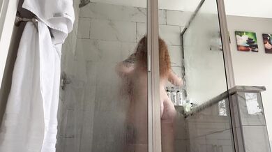 Real lesbian couple have hot shower sex