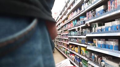 Showing my Balls to sexy latina CSR at the Family Dollar..