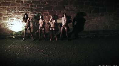 4 slaves punished and humiliated by master he fucks and slap