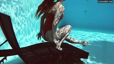 She’s incredibly flexible in the pool