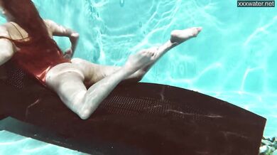 She’s incredibly flexible in the pool