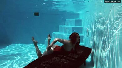 She’s incredibly flexible in the pool