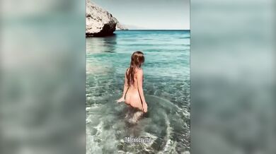 Alexis Crystal teasing and naked swimming for a stranger