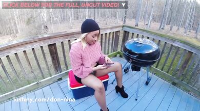 Ebony Amateur Fucked Hard Outside On Balcony - Lustery