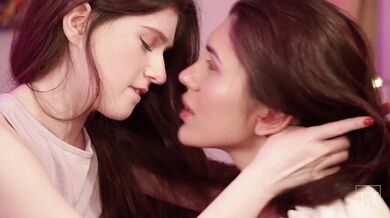 Two cute girls exploring each other's bodies lgbt