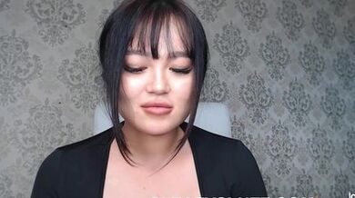 Fake titted Asian girl Masturbating at home