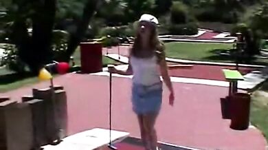 Little April goes solo outdoors touching herself