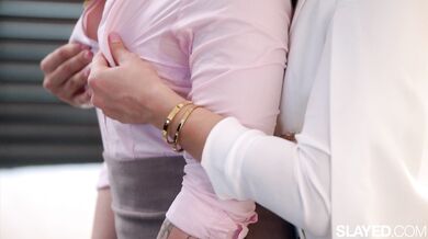 SLAYED Lesbian MILF Ryan Ryans Tricks Goddess Guzman Into Bed