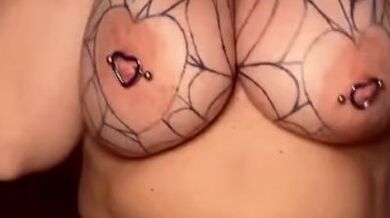 Let me tease you with my big gothic tits.