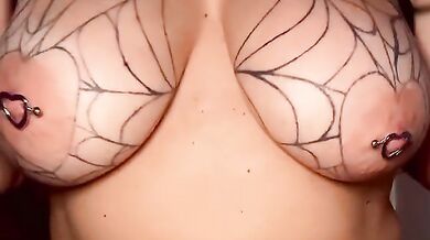 Let me tease you with my big gothic tits.