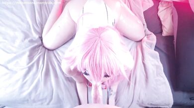 slutty cosplay step sister gets covered in oil, pounds her big ass and fucks big tits, thighjob