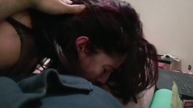 Play time ending with a mouthful of cum