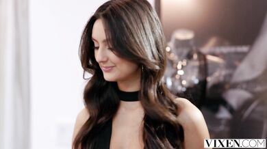 VIXEN Naughty Salesgirl Eliza Models Lingerie For Customer - Mick Blue