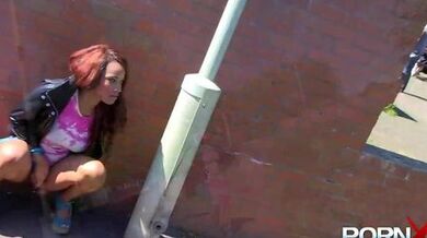 PORNXN - Erotic babe pissing in public (Kiki Minaj)