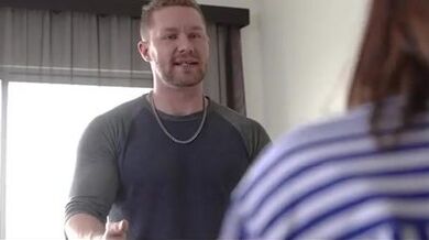 Hung stud stretches adorable Asian neighbor on sofa