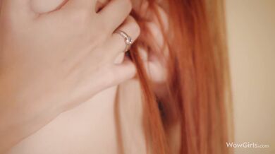 Amazing Redhead Girl Megan Murkovski Masturbating in Front of the Camera