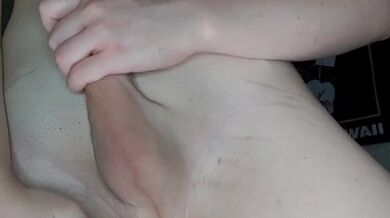 Horny Trans Girl* Milks Her Big Cock