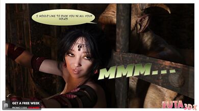 Futa3dX - Futa Redhead Dungeon Keeper Fucks Brunette Adventurer