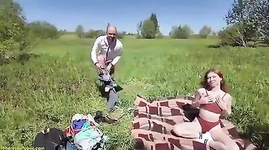 WHORESINPUBLIC - skinny redhead teen anal destroyed in public