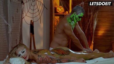 Busty Blonde Babe Gets Fucked On Halloween - LETSDOEIT