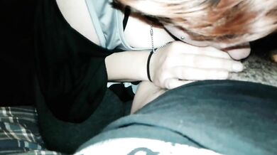 Slutty crazy goth determined to eat some cum and swallows loa