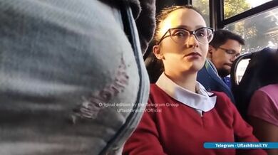 Hmm... Sexy Teacher Enjoying The Bulge Flash In Bus