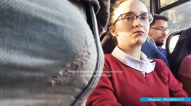 Hmm... Sexy Teacher Enjoying The Bulge Flash In Bus