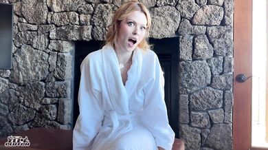 Slutty redhead bridesmaid gets locked out of hotel room before wedding