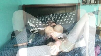 Furry in drag plays with bad dragon toys