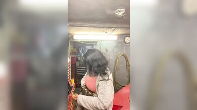 Hot Ebony Teen Strips While Stepdad Watches Secretly