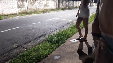 Risky masturbation at the bus stop next to the hot girl!