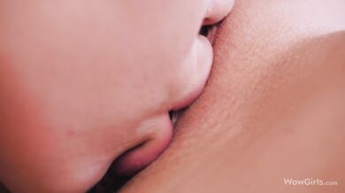 Two Beautiful Girls Ashby Winter and Lily Blossom Licking Each Other's Holes