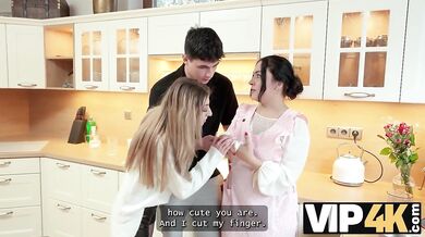 VIP4K. Hot bathroom sex after shaving a hairy pussy between mature slut and skilled cock