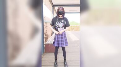 Crossdresser Change Clothes In The Public And Cum Hard With Swimming Suit