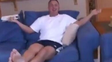 Hot blonde gives amazing handjob