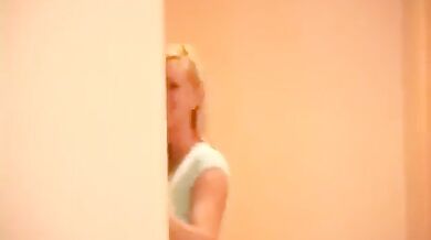 Hot blonde gives amazing handjob