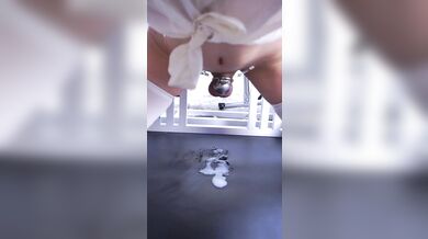 【伪娘】白丝伪娘假吊慰菊高潮射精