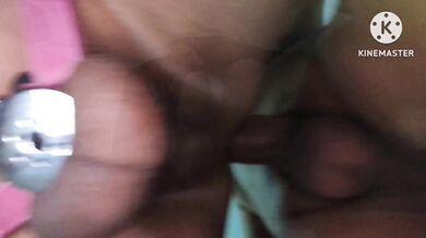 Sissy clitty leaking in its flat chastity cage from bareback anal pleasure