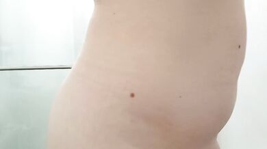 bathing and dressing with her shaved pussy