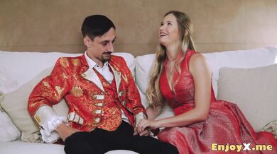 Busty Blonde With Big Funbags And Shaved Pussy, Deep Throats Cock In Full HD Slutty XXX - Stella Cardo