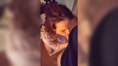 Adorable trap strips, sucks and get's her ass filled with daddy's cum - Fat ass Tgirl anal creampie