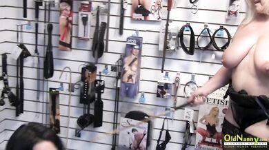 OldNanny Horny Lacey Starr visiting a sex shop with his girlfriend