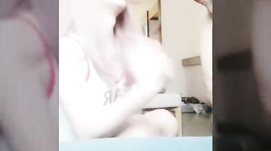 Asian Ladyboy hooker sucking the cock of a tiny cock client and fuck