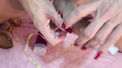 I measured my dick and found out that I was 24 centimeters long and then I came hard